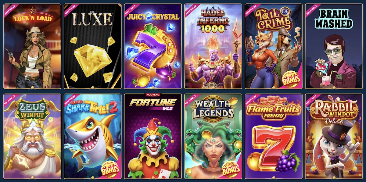 jeux exclusifs disponibles sur Aquawin casino