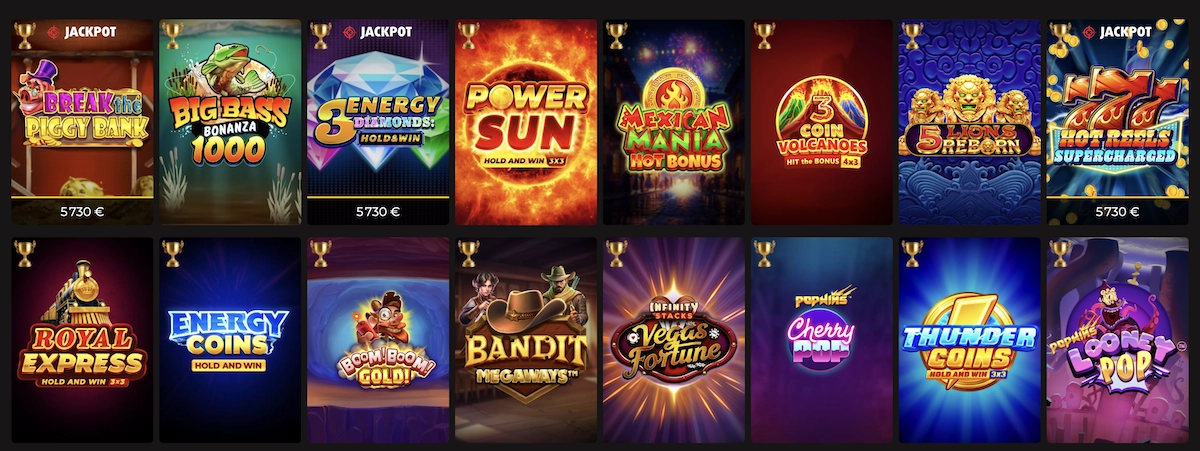 jeux de jackpot dispo sur Fatboss Casino