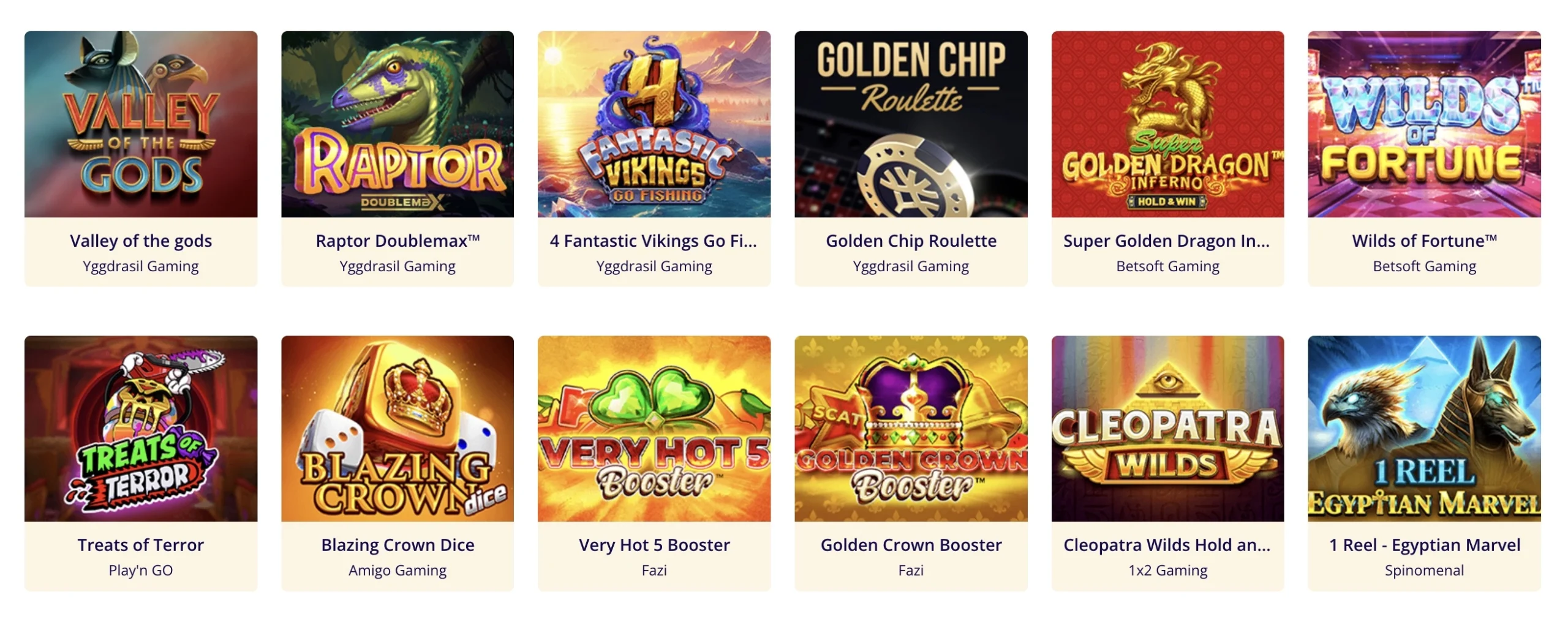 selection de jeux et de machines a sous sur le site Banzai casino