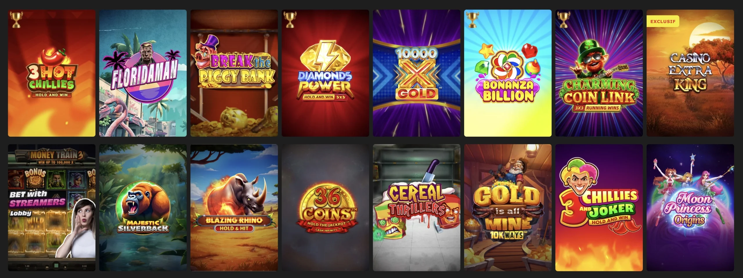 jeux et machines &agrave; sous du Casino Extra