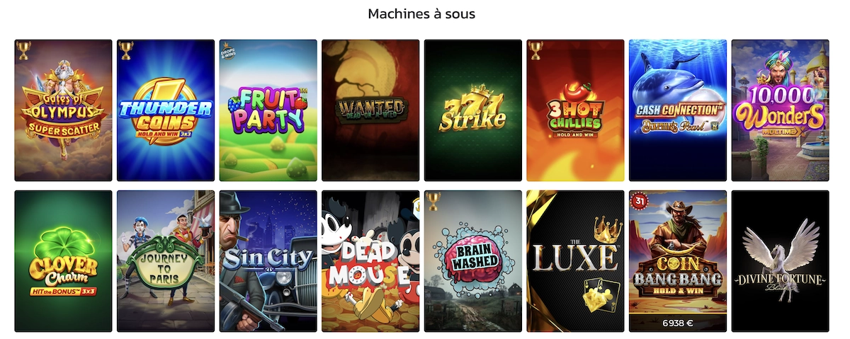 liste des machines &agrave; sous les plus populaires sur le casino en ligne Lucky31
