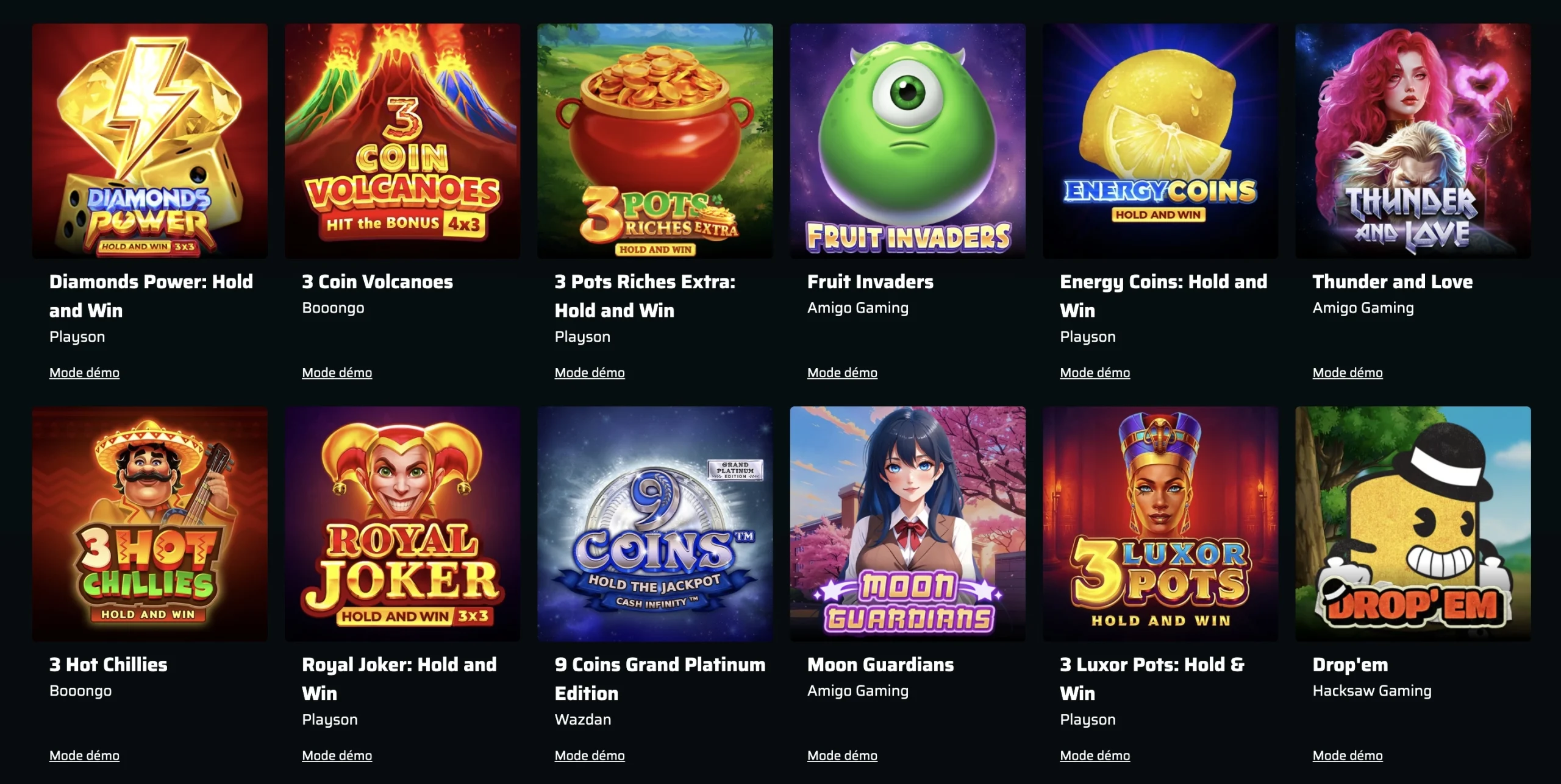 jeux et machines &agrave; sous sur Grandz Casino en 2025