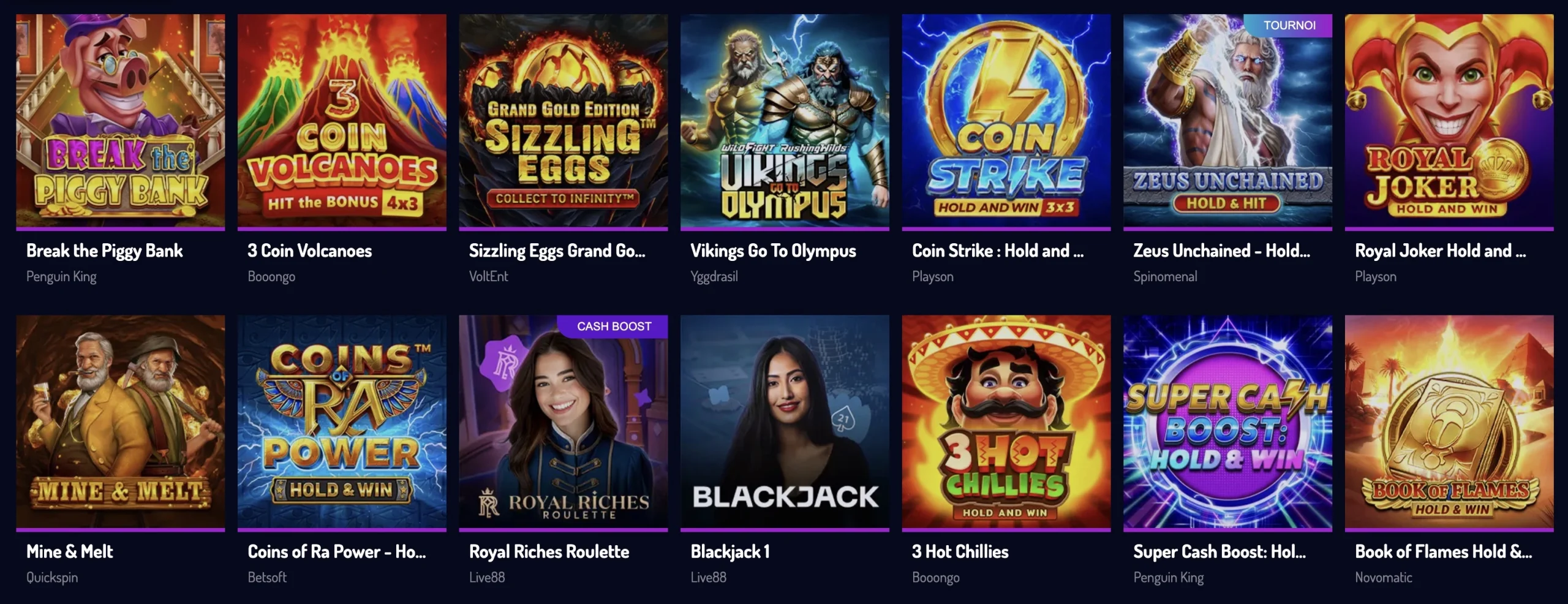 jeux et machines &agrave; sous populaires sur Lucky8 casino