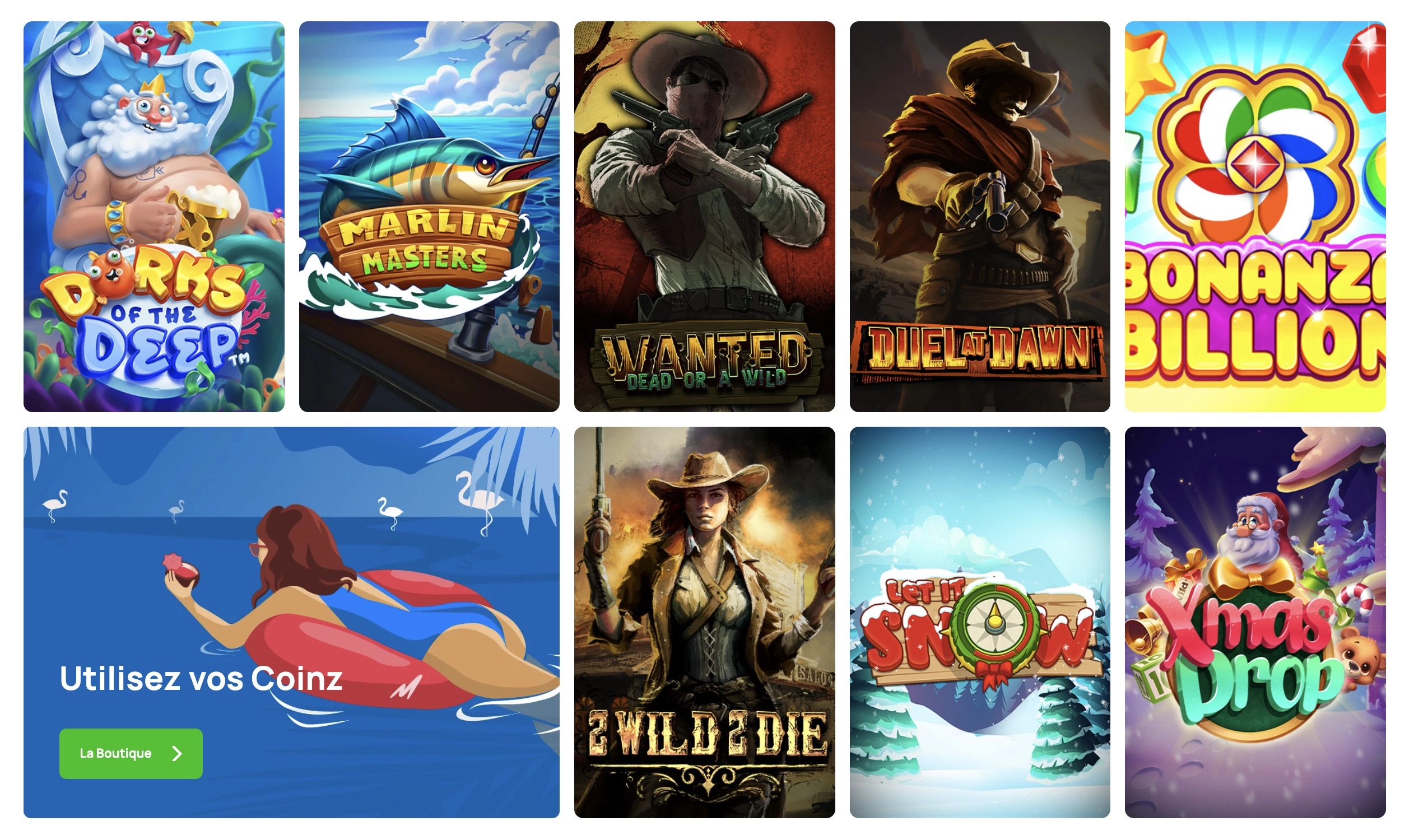 jeux et machines &agrave; sous disponibles sur Millionz casino