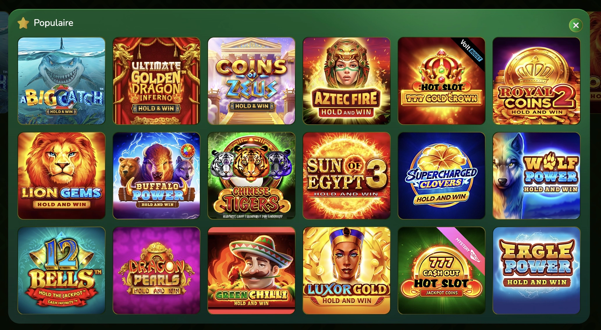 jeux et machines &agrave; sous disponibles sur Spinmillion casino