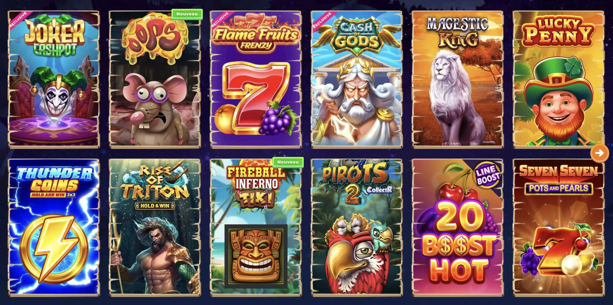 jeux et machines &agrave; sous sur Wazamba casino