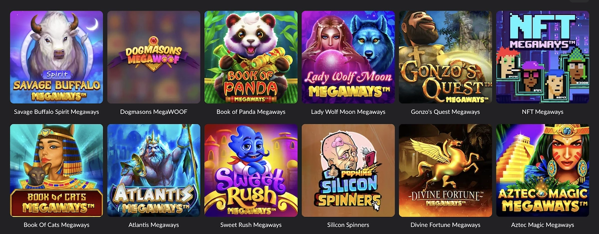 jeux de type megaways sur le casino 1go