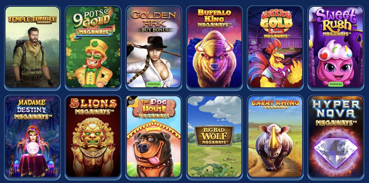 jeux megaways qu'on peut retrouver sur SG Casino