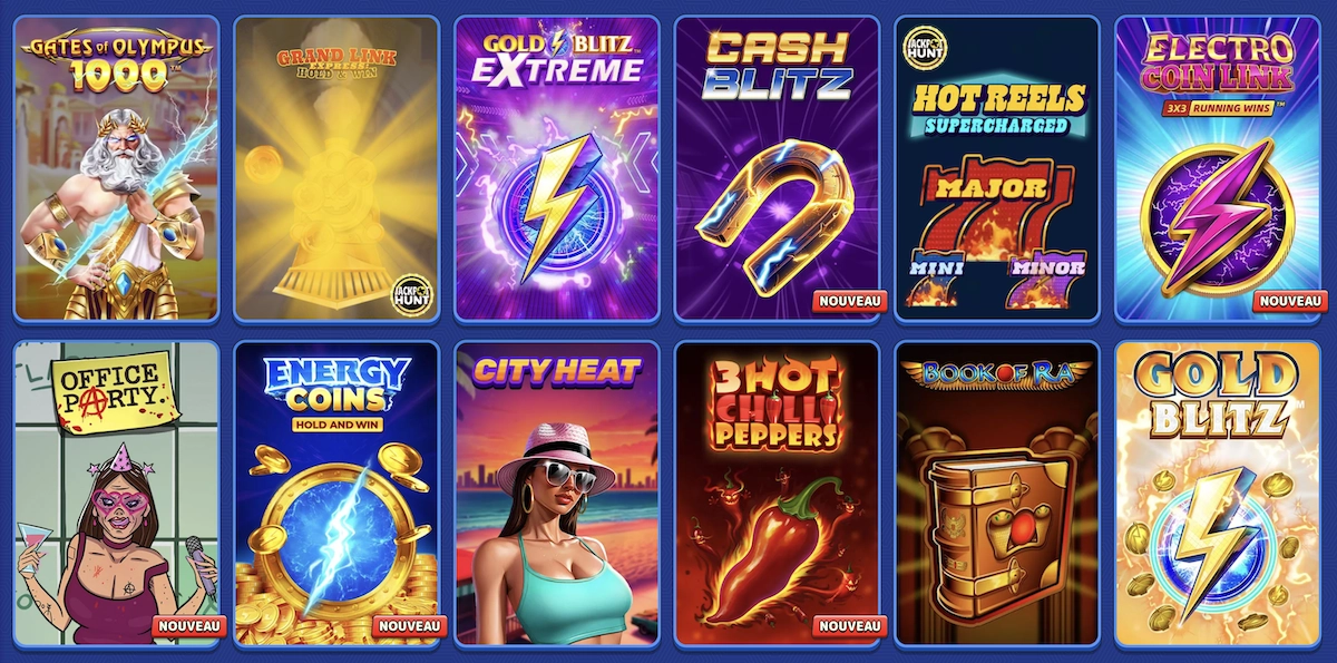 jeux disponibles sur Pistolo Casino