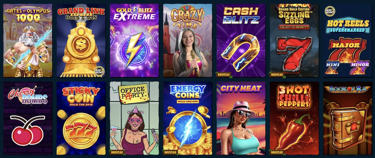 jeux disponibles sur Spinanga Casino
