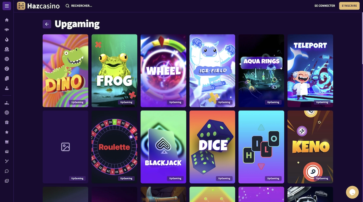 jeux Upgaming sur le site de Haz Casino
