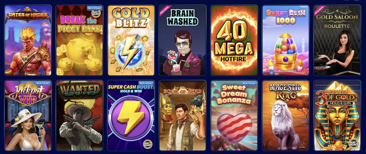 jeux disponibles sur Wonaco Casino