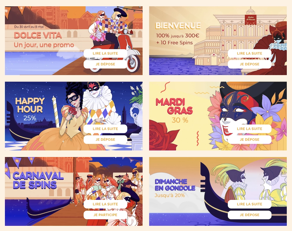 liste des promotions du casino en ligne Arlequin