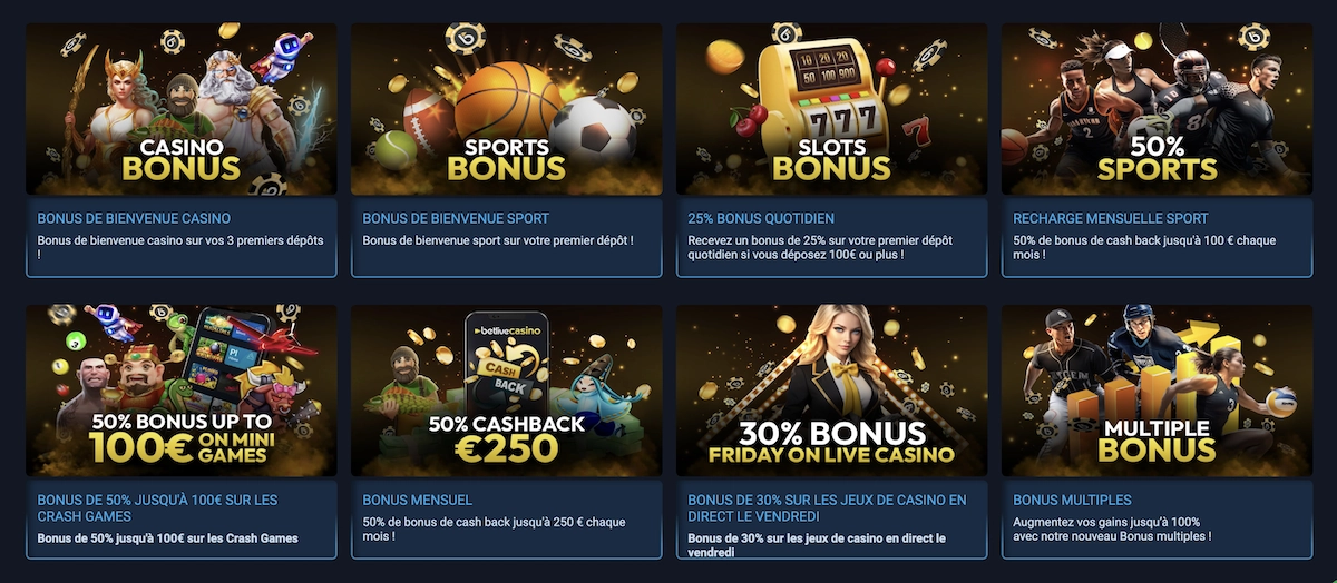 liste des promotions sur Betlive Casino