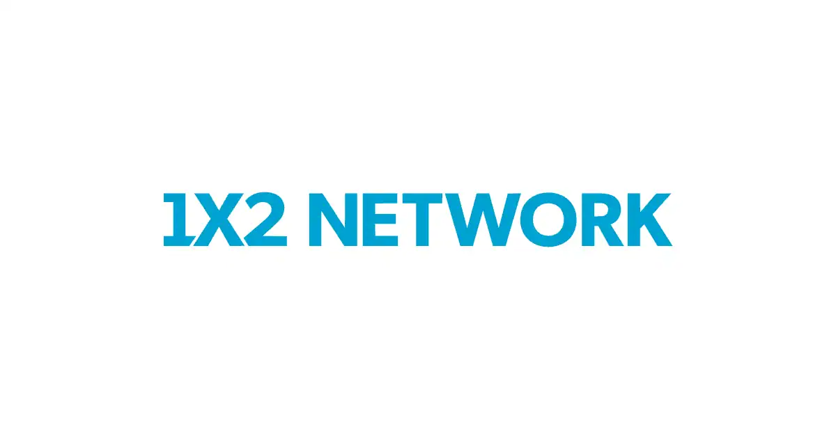 Le logo de 1x2 Gaming, fournisseur de jeux de casino, en couleur sur fond blanc.