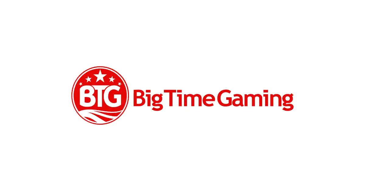 Le logo de Big Time Gaming, fournisseur de jeux de casino, en couleur sur fond blanc.