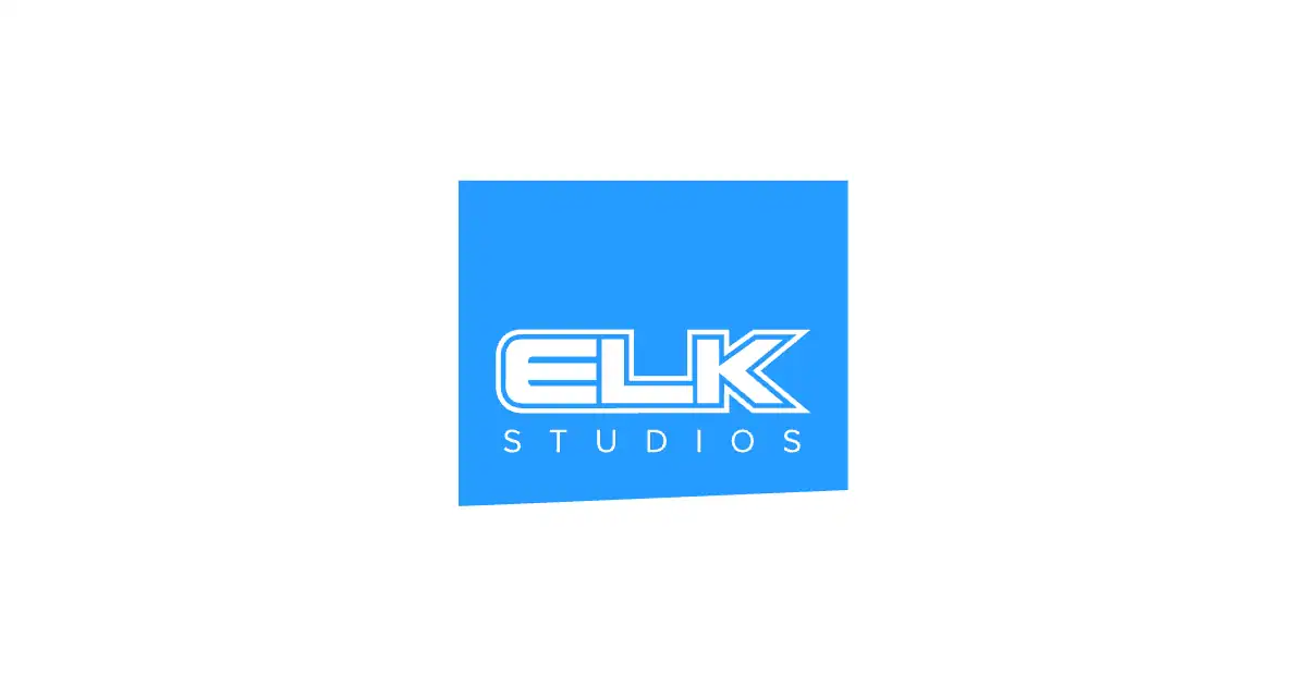 Le logo de ELK Studios, fournisseur de jeux de casino, en couleur sur fond blanc.