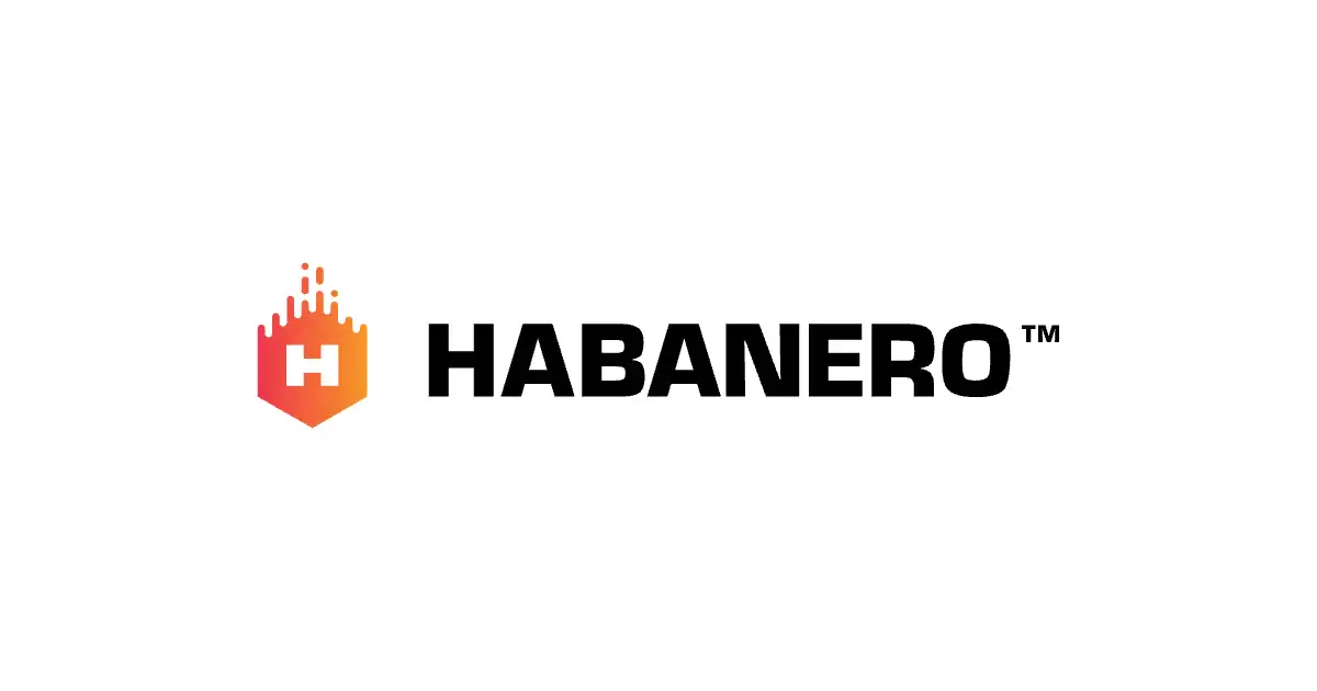 Le logo de Habanero, fournisseur de jeux de casino, en couleur sur fond blanc.