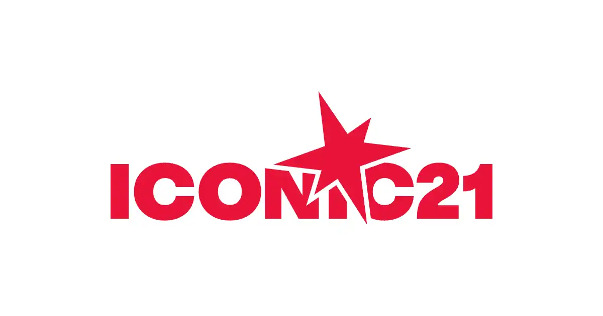 Le logo de Iconic21, fournisseur de jeux de casino, en couleur sur fond blanc.