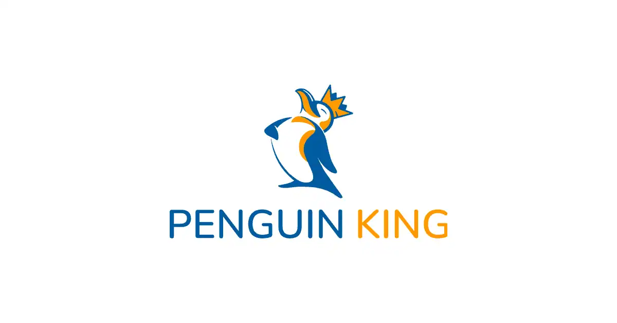 Le logo de Penguin King, fournisseur de jeux de casino, en couleur sur fond blanc.