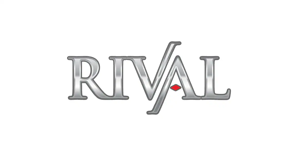 Le logo de Rival Gaming, fournisseur de jeux de casino, en couleur sur fond blanc.