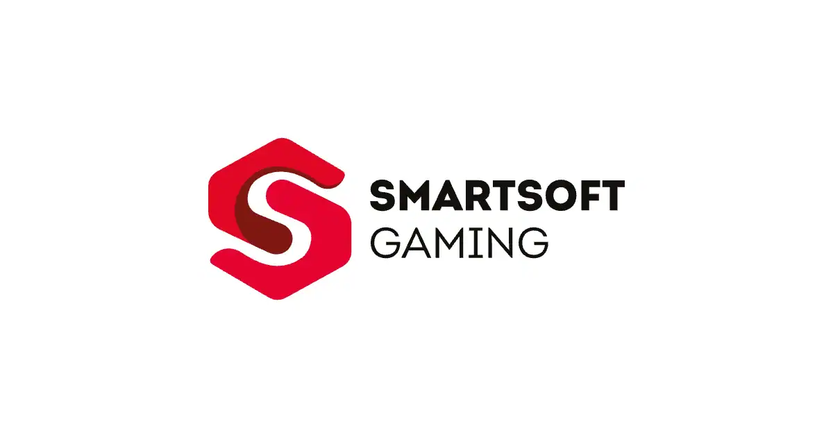 Le logo de SmartSoft Gaming, fournisseur de jeux de casino, en couleur sur fond blanc.