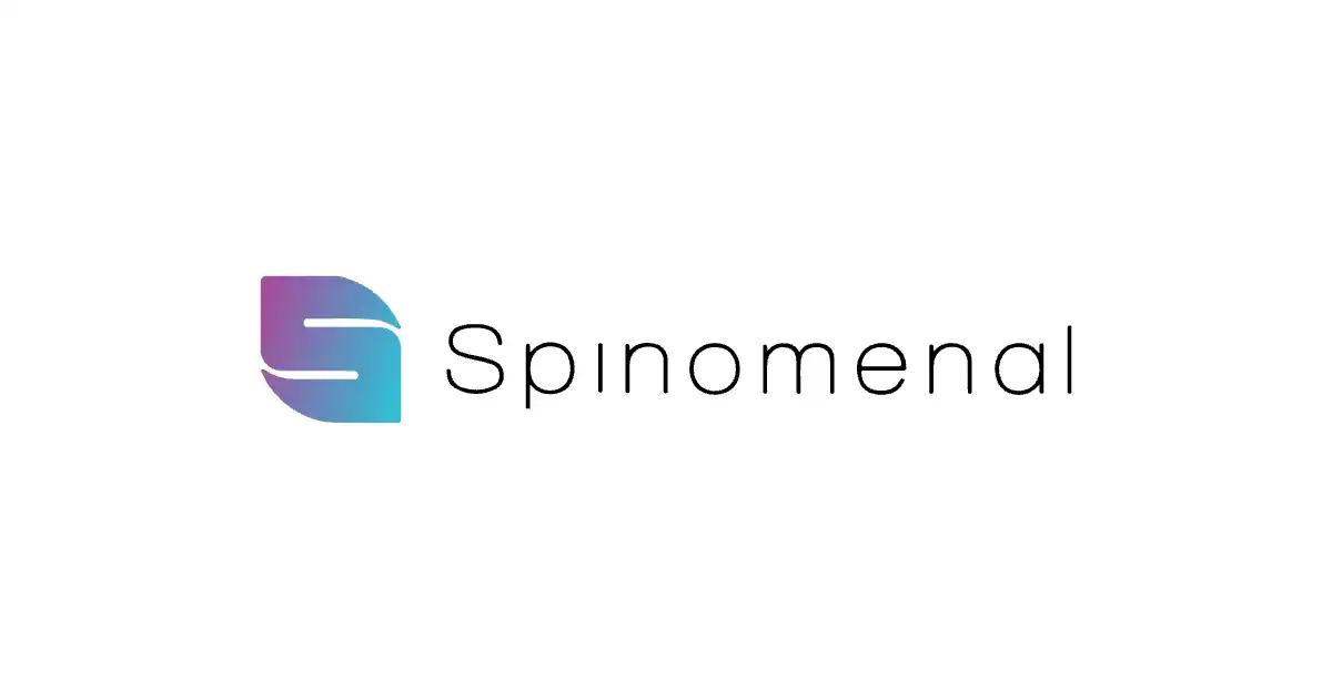 Le logo de Spinomenal, fournisseur de jeux de casino, en couleur sur fond blanc.