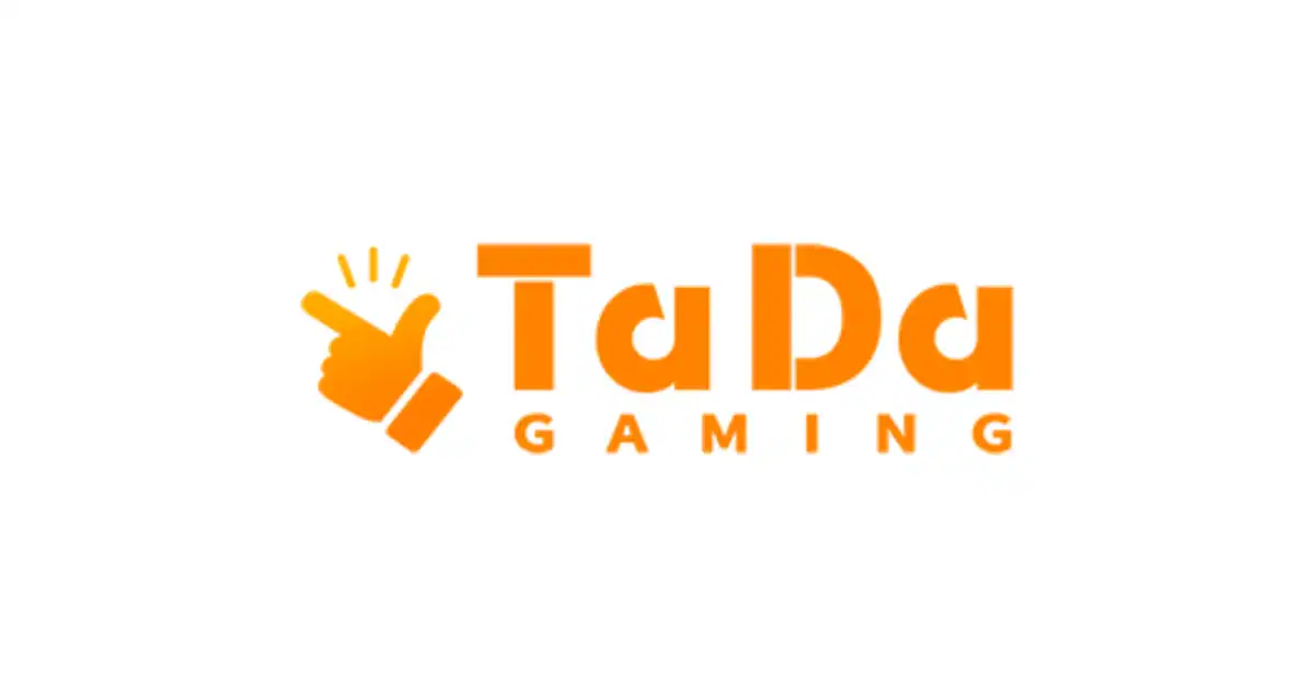 Le logo de TaDa Gaming, fournisseur de jeux de casino, en couleur sur fond blanc.