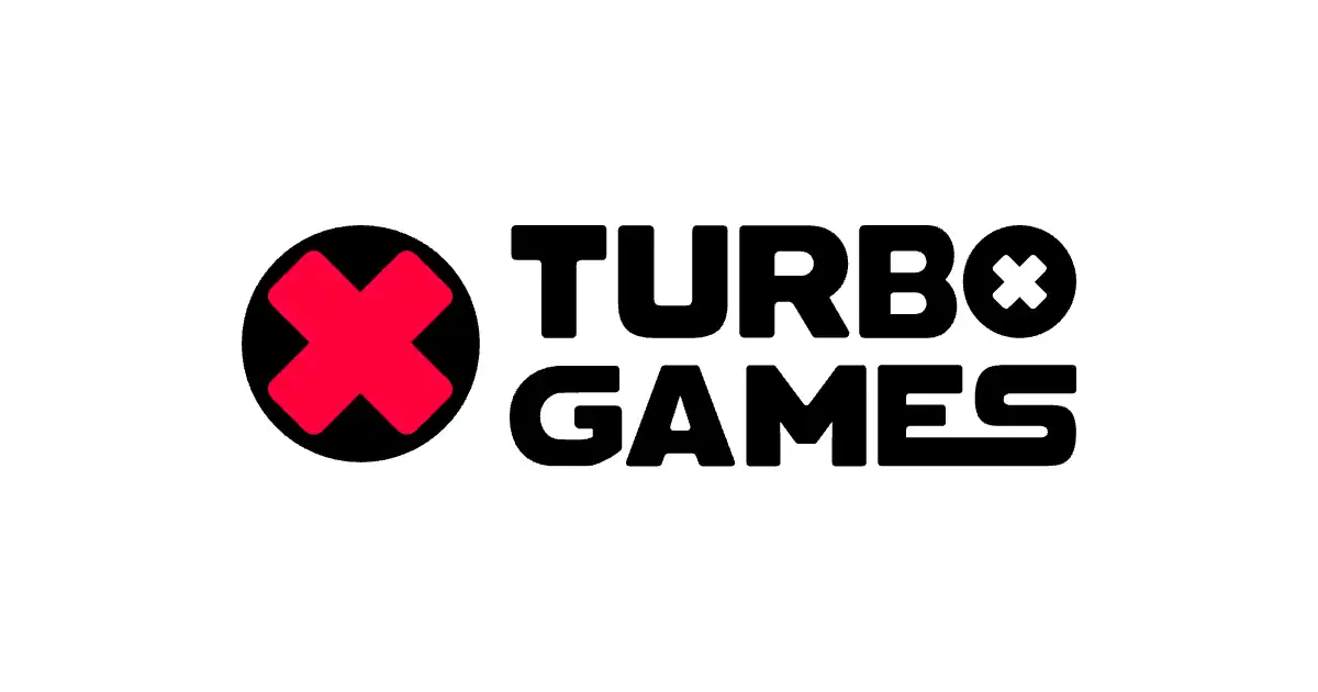 Le logo de Turbo Games, fournisseur de jeux de casino, en couleur sur fond blanc.