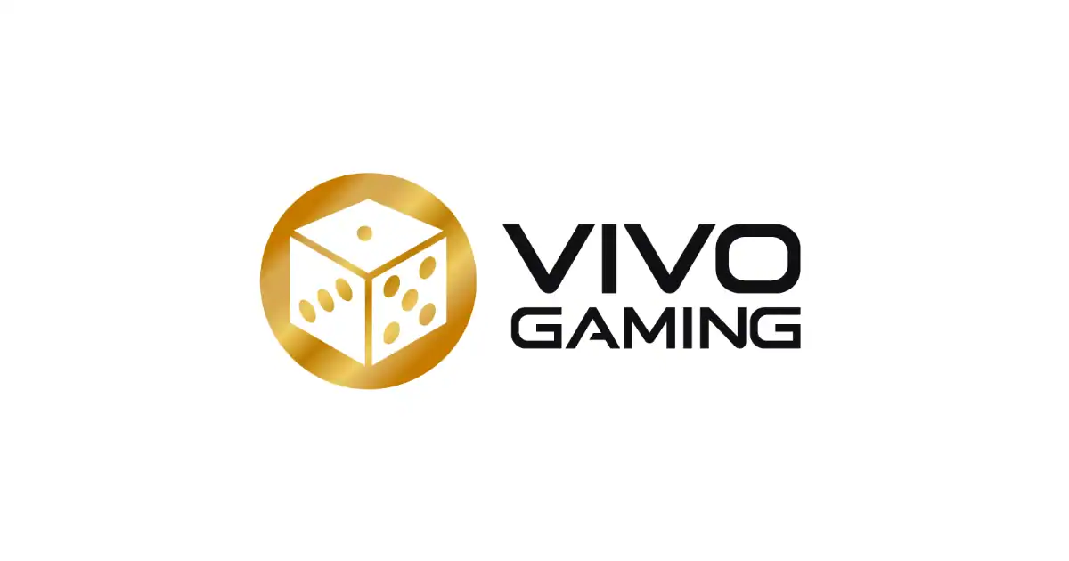 Le logo de Vivo Gaming, fournisseur de jeux de casino, en couleur sur fond blanc.