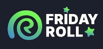 logo de Fridayroll casino avec un fond bleu