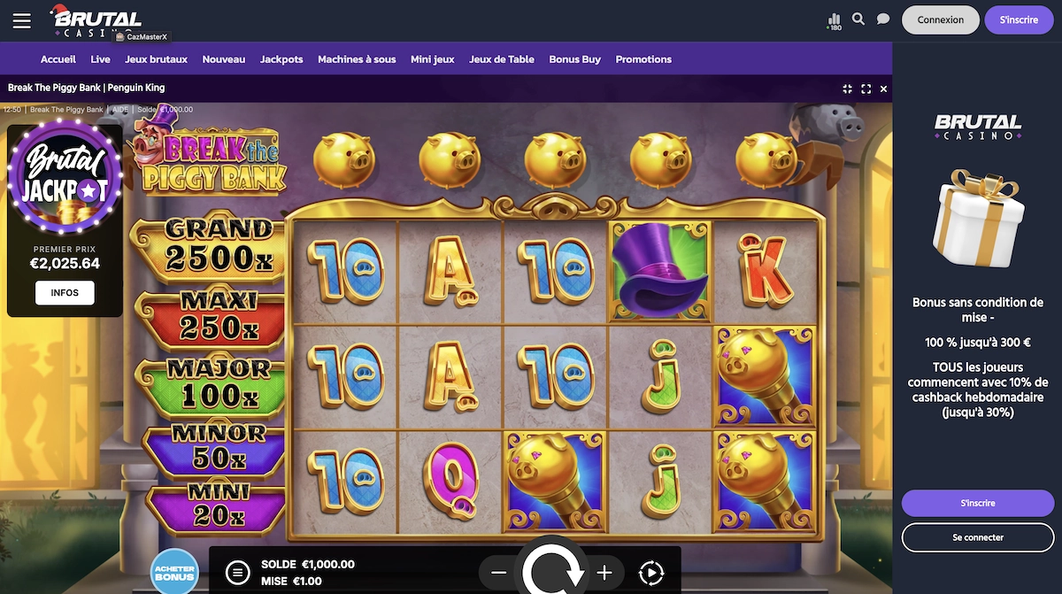 machine a sous break the piggy bank brutal casino