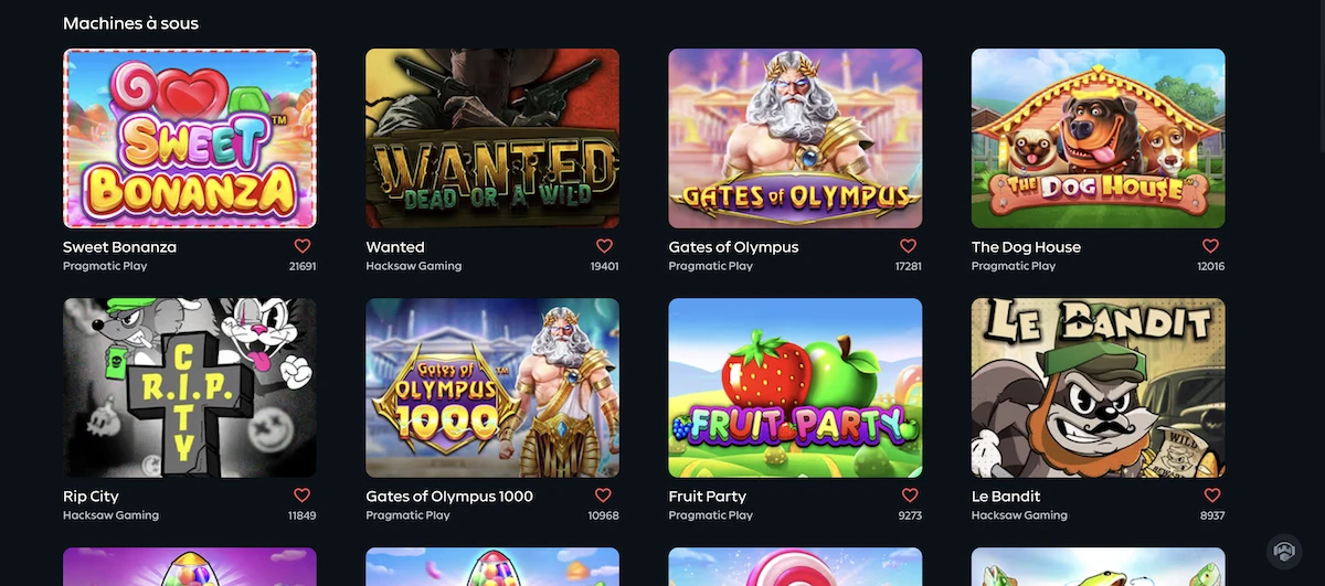 Machines &agrave; sous du casino en ligne Gamdom Casino