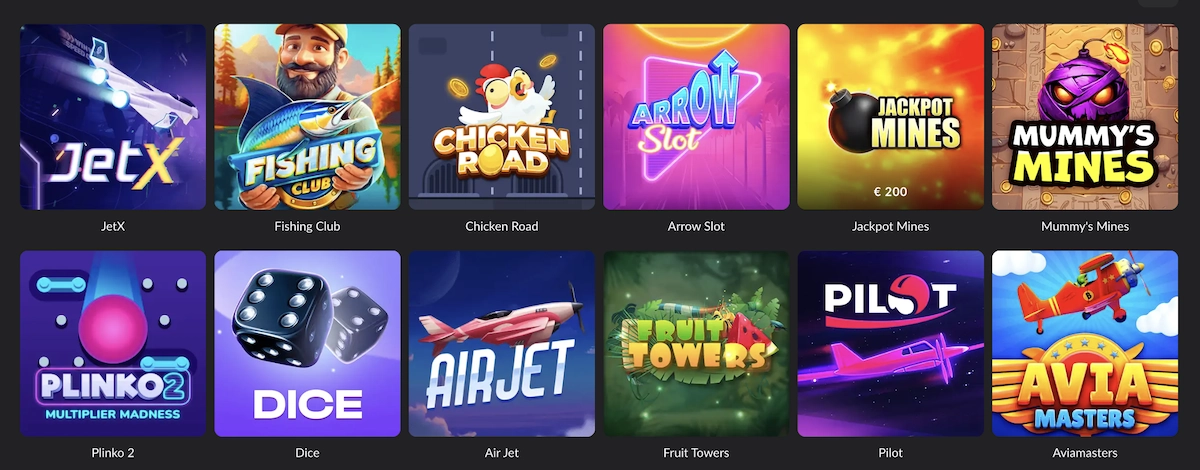 liste des mini jeux populaires sur 1go Casino