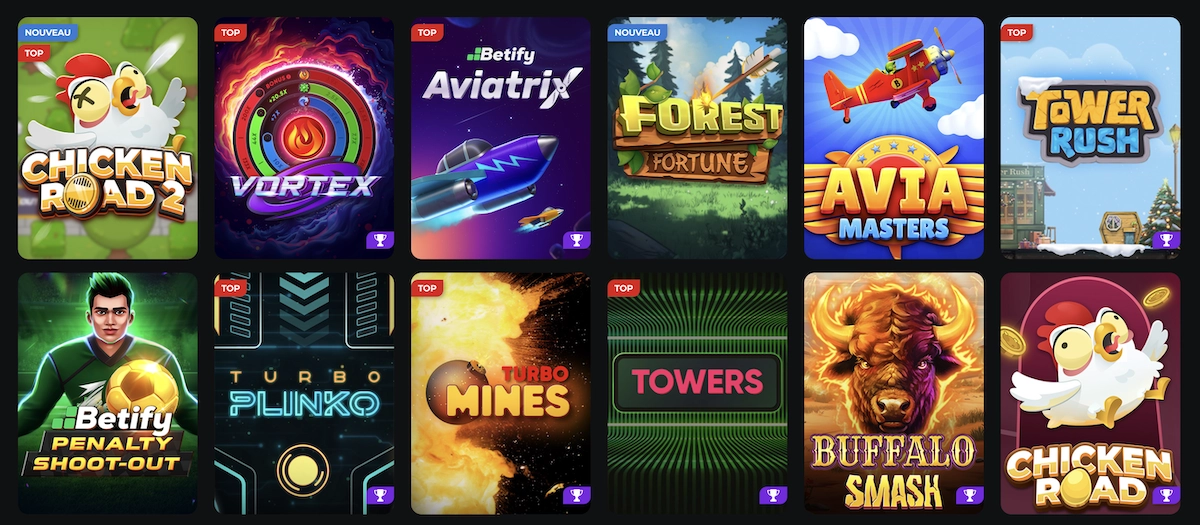 mini jeux sur Betify casino en ligne