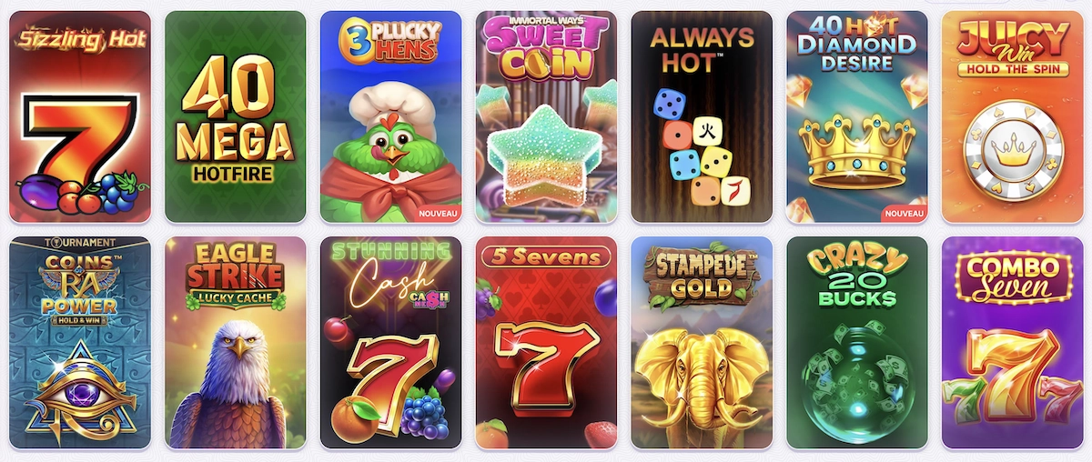 mini jeux populaires sur le site de Robocat Casino