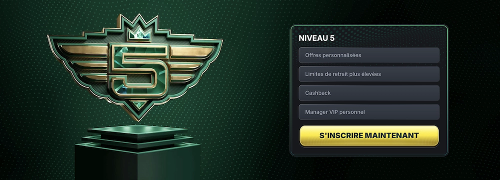 niveau 5 du programme VIP de Kinbet avec la liste des avantages