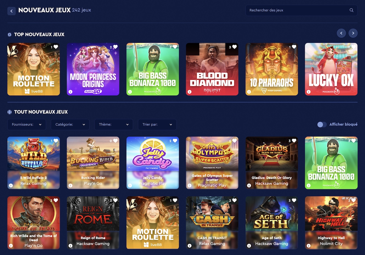 liste de nouveaux jeux de casino sur Celsius casino