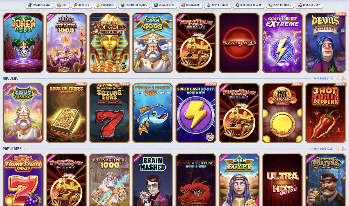 page jeux de Romibet Casino le casino en ligne fran&ccedil;ais