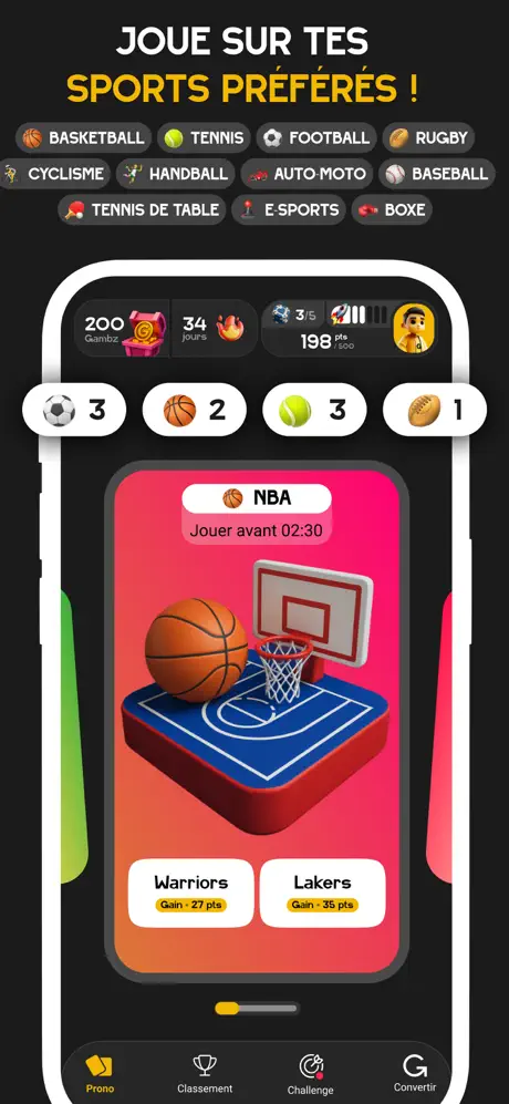 parier sur ses sports préférés sur Gamby