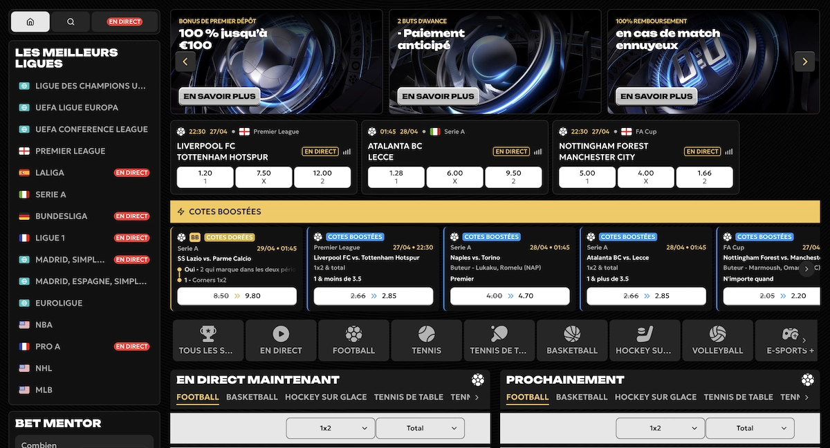 paris sportifs sur Spinsy Casino