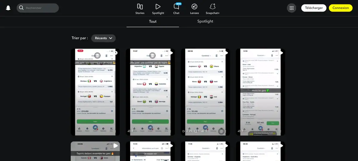 Profil Snapchat de Coupon Sûre avec des coupons de pronostics sportifs et des combinés football.