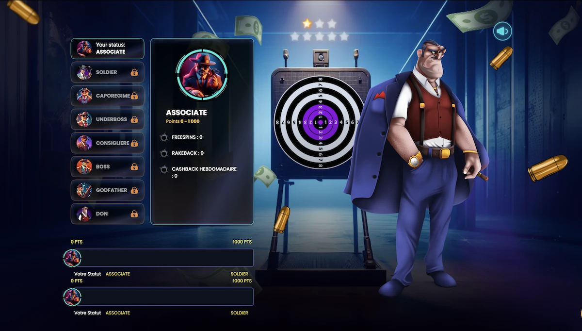 Pr&eacute;sentation du programme VIP de Donbet avec niveaux Associate &agrave; Don affich&eacute;s et avantages cashback visibles