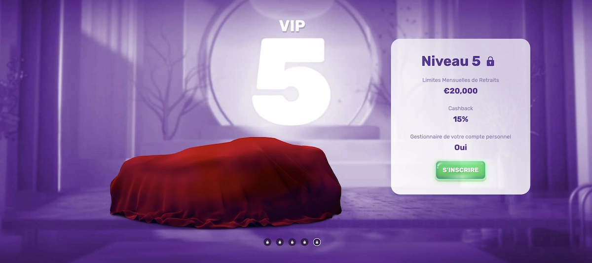 niveau 5 du programme VIP de Slots Palace Casino