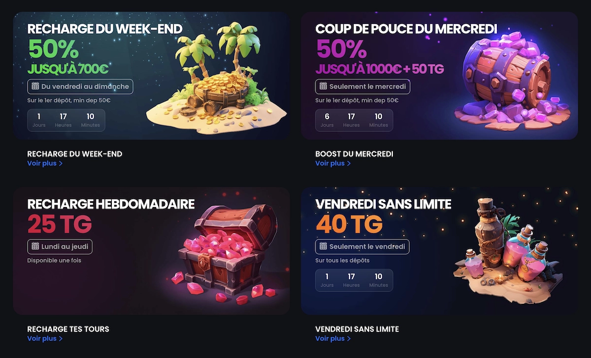 promotions et bonus en cours sur le site de MonacoJack casino