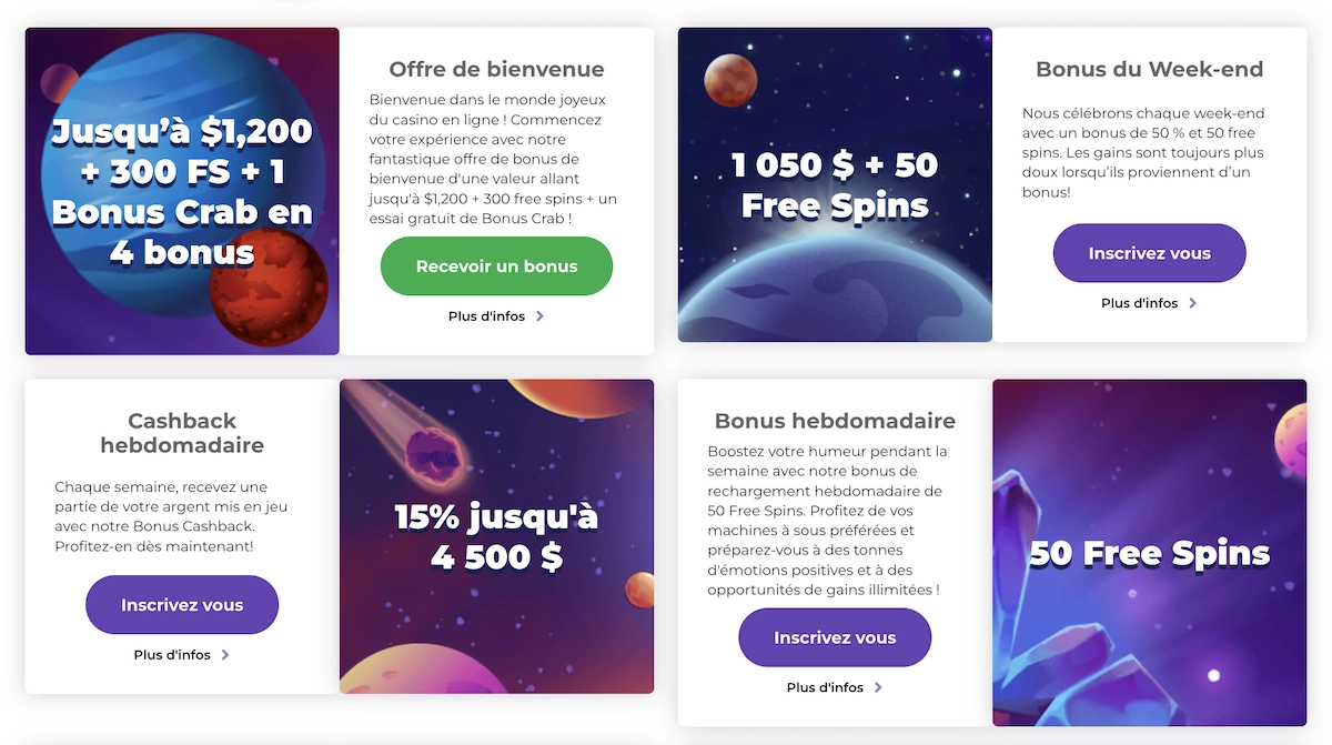 liste des promotions et bonus en cours sur AlfCasino