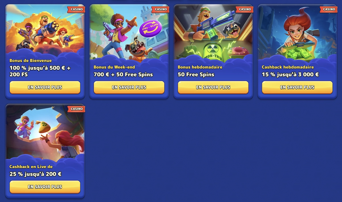 liste des promotions et bonus en cours sur Pistolo Casino