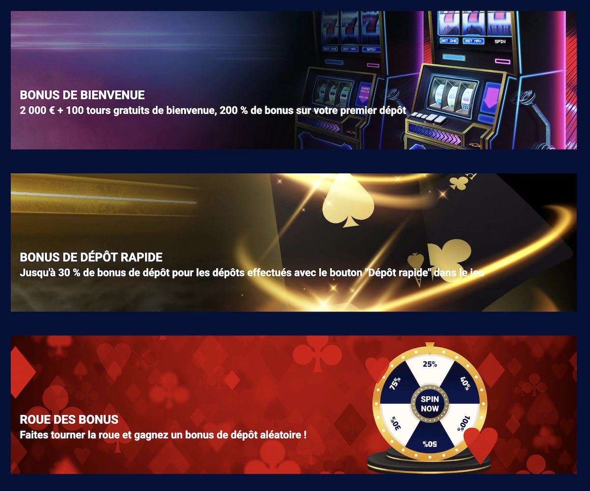 liste des promotions et bonus en cours sur Wild Dice Casino