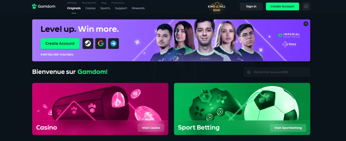 screenshot home gamedom