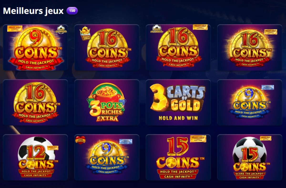 Screenshot des jeux du casino en ligne win vegas plus casino